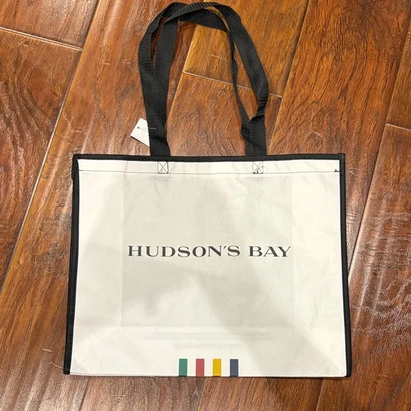 NEW Hudson’s Bay Company HBC multistripes White shopping Tote Bag - Medium size - Picture 1 of 4